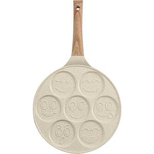 Tigaie clatite MYRIA MC4072, 26 cm, aluminiu, 7 forme emoji, bej