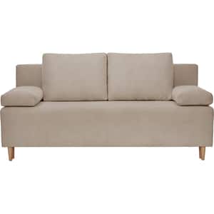 Canapea extensibila Candy, 3 locuri, lada depozitare, 190 x 100 x 95 cm, bej