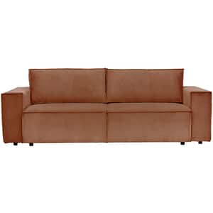 Canapea extensibila Cloud, 3 locuri, lada depozitare, 240 x 85 x 87 cm, caramiziu