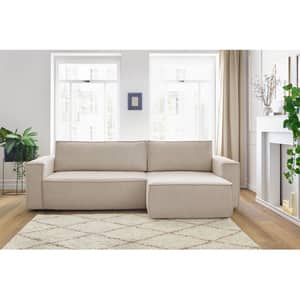 Coltar extensibil Cloud, 3 locuri, lada depozitare, 275 x 85 x 145 cm, bej