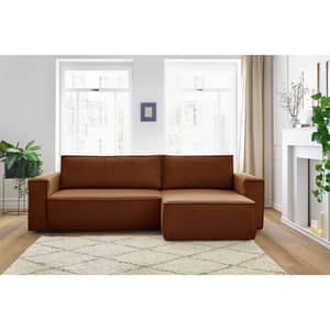 Coltar extensibil Cloud, 3 locuri, lada depozitare, 275 x 85 x 145 cm, caramiziu
