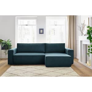 Coltar extensibil Cloud, 3 locuri, lada depozitare, 275 x 85 x 145 cm, albastru inchis