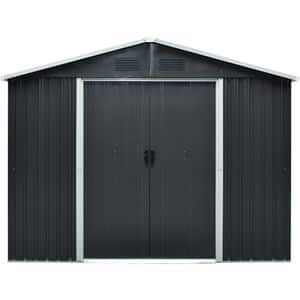 Casuta gradina PERGART Dresden II 108, metal, 238 x 301 x 214 cm, negru-gri