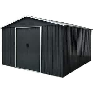 Casuta gradina PERGART Dresden II 1012, metal, 367 x 301 x 214 cm, negru-gri
