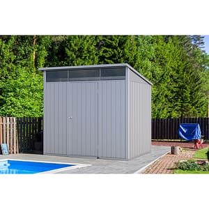 Casuta gradina DURAMAX Palladium 8X6, otel, 249.2 x 209.2 x 231.3 cm, argintiu