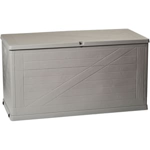 Lada depozitare gradina TOOMAX Multibox Wood, PP, 120 x 56 x 63 cm, gri deschis