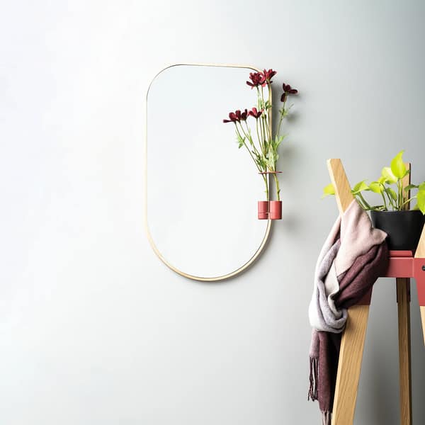 Oglinda decorativa SPIN Mismo, 35 x 55 cm, rosu