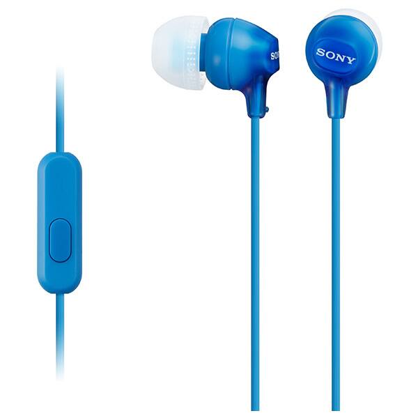 Casti SONY MDR-EX15APLI, Cu Fir, In-Ear, Microfon, albastru