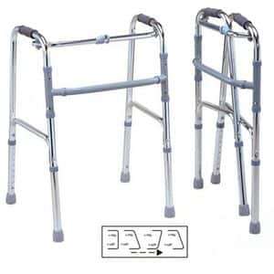 Cadru de mers pliabil, cu pasitor BEST M 913L, greutate suportata 110 kg, aluminiu, argintiu