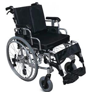 Scaun cu rotile BEST M 956 LAQ-46, sezut 46 cm, greutate suportata 125 kg, piele ecologica, negru-argintiu