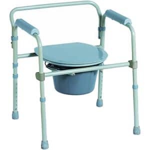 Scaun de toaleta pliabil BEST M AT51026,  greutate suportata 100 kg, otel, albastru
