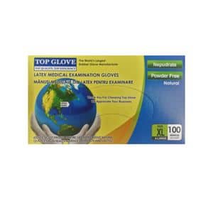 Manusi de unica folosinta TOP GLOVE, latex, marimea XL, 100 buc