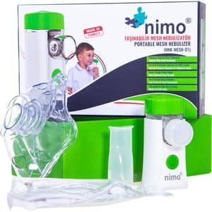 Nebulizator portabil cu membrana titan NIMO HNK-MESH-01, alb-verde