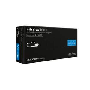 Manusi de unica folosinta MERCATOR Nitrylex Black, nitril, marimea M, 100 buc 