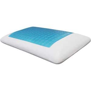 Perna clasica pentru sustinerea gatului si a spatelui VIZOR Visco Gel 1112-J, 60 x 40 x 15 cm, alb-albastru