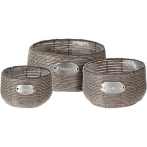 Set 3 ghivece flori KI 430000850, PP, D 29/25/19 cm, taupe