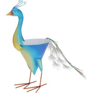 Ghiveci flori KI Paun, metal, 21 x 55 x 48 cm, multicolor
