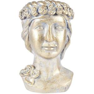 Ghiveci flori KI Greek Man, MGO, 20 x 19 x 32 cm, auriu