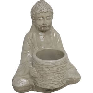 Ghiveci flori DECOR Buddha, compozit, 20 x 24 x 29 cm, gri