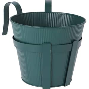 Ghiveci flori KI FZ1001130, metal, D 20 cm, verde inchis