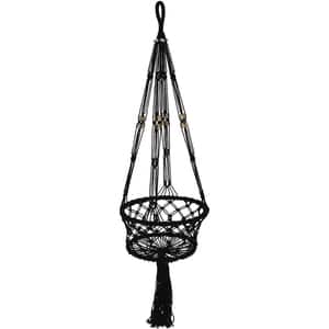 Ghiveci flori H&S COLLECTION HZ1908790, bumbac, D 30 cm, negru