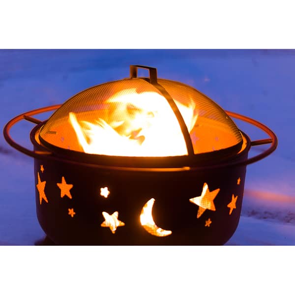 Vatra de foc LANDMANN Stars and Moon, otel, 75 x 59 cm, negru