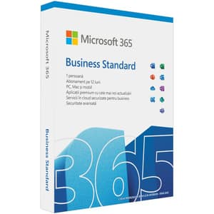 Microsoft 365 Business Standard, Engleza, 1 an, 1 utilizator, Windows, Mac, Android, iOS