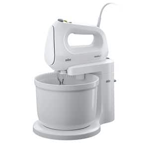 Mixer cu bol BRAUN HM1070WH, 3l, 400W, 4 trepte viteza, alb