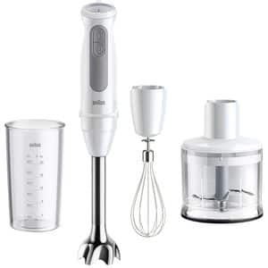 Mixer vertical BRAUN MQ50236M, 0.6l, 1000W, 21 trepte viteza, alb-gri