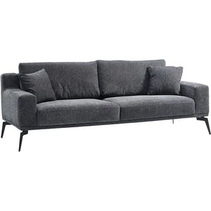 Canapea fixa Cecile 1, 2 locuri, 198 x 106 x 80 cm, gri inchis