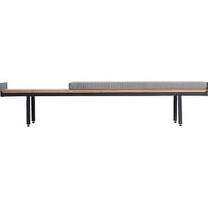 Banca Theo, 180 x 40 x 35 cm, maro-negru
