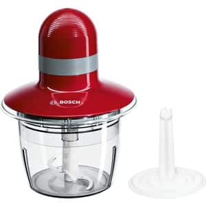 Mini tocator BOSCH MMR08R2, 0.8l, 400W, 1 treapta viteza, rosu-gri