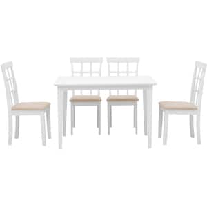 Set masa si scaune Alize, alb, 112 x 72 x 74 cm, 5 bucati