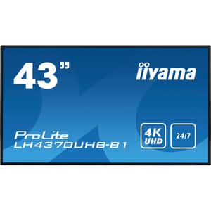 Display profesional IIYAMA ProLite LH4370UHB-B1, 43", 4K, 60Hz, negru