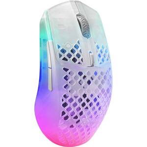 Mouse Gaming Wireless STEELLSERIES Aerox 3 (2022) Edition Ghost, 18000 dpi, alb