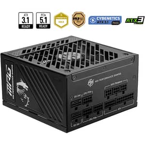 Sursa PC MSI MPG A850GS PCIE5, 850W, 135mm, 80 Plus Gold, Full Modular