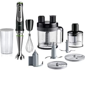 Mixer vertical BRAUN MQ9195XLI, 2l, 1200W, viteza variabila, negru-argintiu