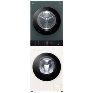 Masina de spalat rufe frontala cu uscator LG WashTower WT1210EGF, Steam, 12/10 kg, 1400 rpm, Clasa A/A+++, Wi-Fi, bej-verde