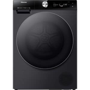 Uscator de rufe HISENSE DH7S107BB, Pompa de caldura, 10 kg, 20 programe, Clasa A+++, Wi-Fi, negru