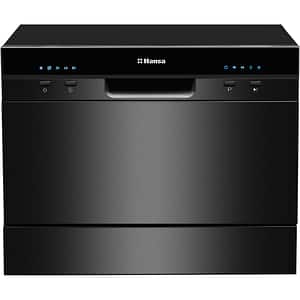 Masina de spalat vase independenta HANSA ZWM556BH, 6 seturi, 5 programe, 55 cm, Clasa F, negru