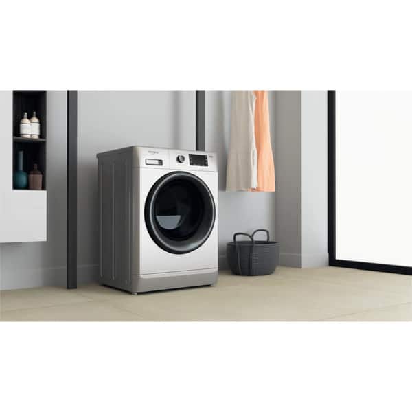 Masina de spalat rufe frontala cu uscator WHIRLPOOL FWDD 1171582 SBV EU N, 6th Sense, 11/7 kg, 1600rpm, Clasa D/E, argintiu
