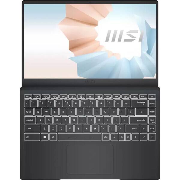 Laptop MSI Modern 14 B5M-231XRO, AMD Ryzen 5 5500U pana la 4GHz, 14" Full HD, 8GB, SSD 256GB, AMD Radeon Graphics, Free Dos, Carbon Gray