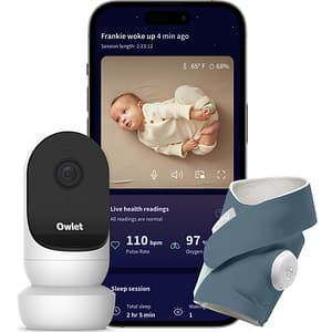 Set OWLET monitor video+ soseta inteligenta Dream Sock PSRHNN67IM, albastru inchis-alb