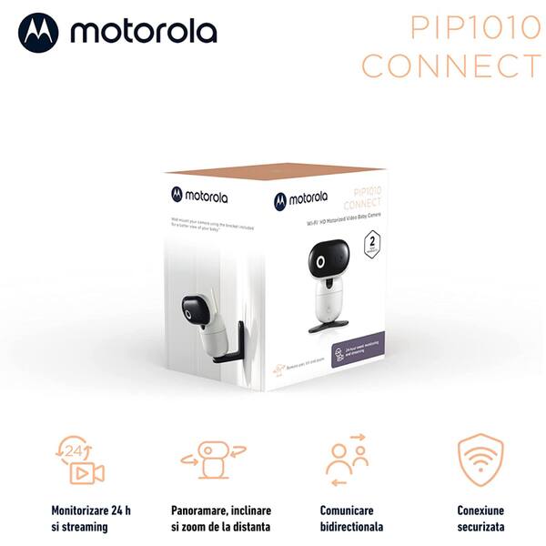 Monitor video digital MOTOROLA Connect PIP1010, WiFi, albnegru