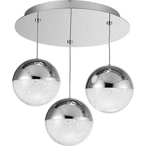 Lustra suspendata MYRIA Atomo, LED, 16W, 33x33x150 cm, crom