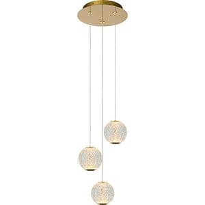 Lustra suspendata MYRIA Diamond, LED, 16W, 27x27x150 cm, auriu