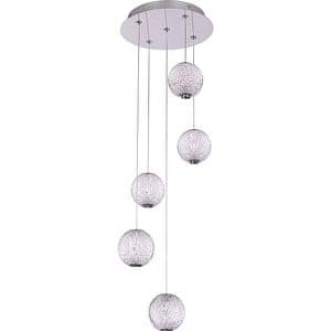Lustra suspendata MYRIA Diamond, LED, 25W, 32x32x150 cm, crom
