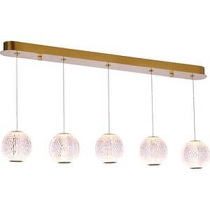 Lustra suspendata MYRIA Diamond, LED, 24W, 84x11x150 cm, auriu