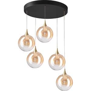 Lustra suspendata MYRIA Globe, LED, 20W, 55x55x150 cm, auriu-negru
