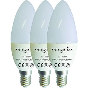 Set 3 becuri LED MYRIA MY2260, 5W, E14, 6000K, lumina rece